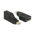 DeLock Adaptér / mini DisplayPort - DisplayPort / 90 ° / 4K / čierna (65626)