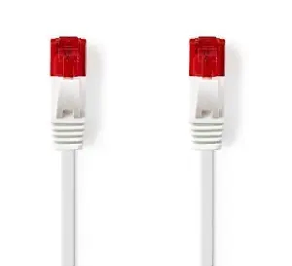 Nedis biely / Plochý patch kábel / Cat6 U/UTP / 0,5 m / PVC / Snagless (CCGL85215WT05)