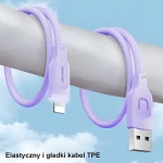 USAMS US-SJ565 Lithe fialová / Kábel / Lightning - USB-C / 1,2 m / 2,4 A (SJ565USB03)