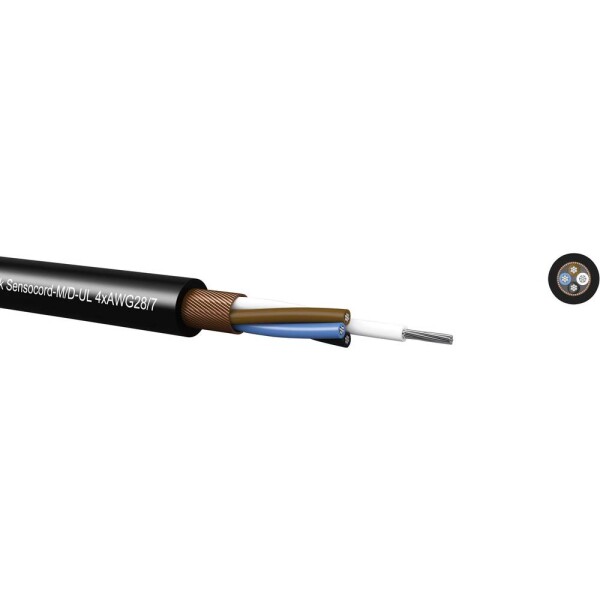 Sensocord®-M/D-UL 8xAWG28/7,black, Miniature-Sensor cable, shielded 24208D800 Kabeltronik; 24208D800-1