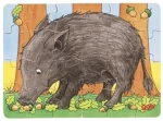 GOKI Drevené puzzle Lesné zvieratká: Diviak