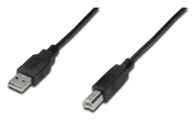 Digitus čierna / Prepojovací kábel USB 2.0 / Typ A - B (M/M) / 1 m (AK-300105-010-S)
