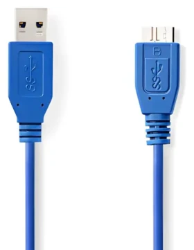 Nedis USB-A - USB Micro-B 5 m modrá / Kábel / USB 3.2 Gen 1 / 5 Gbps (CCGP61500BU50)