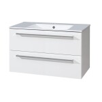 Mereo Bino, kúpeľňová skrinka s keramickým umývadlom 101 cm, biela CN662