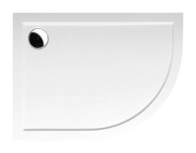 POLYSAN - RENA L sprchová vanička z liateho mramoru, štvrťkruh 100x80cm, R550, ľavá, bie 75511