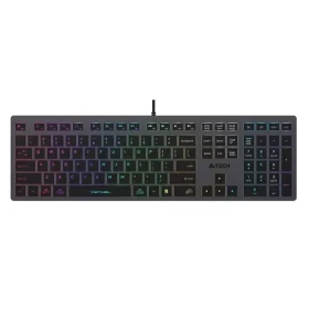 A4Tech FX60 (Neónové podsvietenie) šedá / Drôtová klávesnica / membránová / USB-A / RGB / CZ layout (FX60-N-GY)