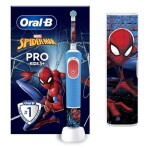 Oral-B Vitality PRO Kids Spiderman s puzdrom / Elektrická detská zubná kefka / oscilačné / 2 režimy / časovač (D103 Vitality Pro Sp)