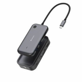 Verbatim Multiport Hub CMH-05 USB-C sivá / Dokovacia stanica / 2x USB-A / USB-C / RJ45 / HDMI (32150)