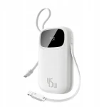 Baseus EnerFill FC31 Qpow 3 biela / Powerbanka / 20000mAh / 45W / USB-C a Lightning v tele / USB-A (E0028D01)