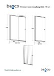 BESCO - Vaňová zástena EASY SLIDE - FARBA rámu - Hliník leštený, Rozmer A - 100 cm, Smer zatvárania - Univerzálne Ľavé / Pravé, Výplň - Číre bezpečnostné sklo - 4 mm BCEASL100CC