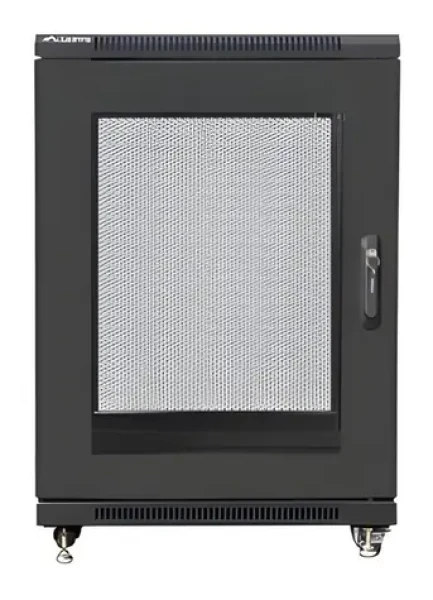 Lanberg FF01 15U 19" čierny / Stojanový rozvádzač / 600×800 mm / Flat pack / Perforované dvere / Voľne stojace (FF01-6815-23B)
