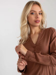 Blúzka D73761M11081A hnedá - FPrice XL