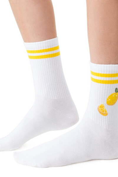 Dámske vzorované ponožky 099 bílá 35-37