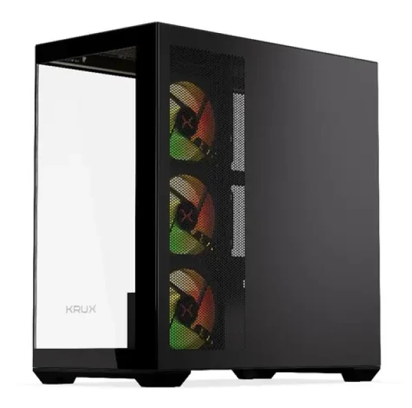 KRUX EXO čierna / PC skriňa / ATX / micro-ATX / mini-ITX / tvrdené sklo / 4X ARGB ventilátor (KRXD004)