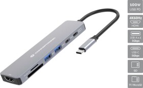 Conceptronic Conceptronic DONN28G stacja dokująca Przewodowa USB 3.2 Gen 1 (3.1 Gen 1) Type-C Sivý