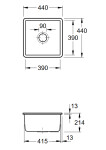 VILLEROY & BOCH VILLEROY & BOCH - Keramický drez Subway 50 SU chromit podstavný 440 x 440 bez excentra 332501J0