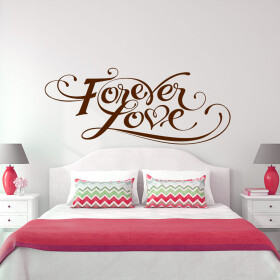 Veselá Stena Samolepka Forever love Farba: hnědá, Veľkosť: 60 x 26 cm