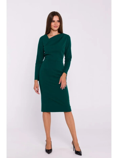 Dámske šaty S376 Tmavo zelená - Stylove L tmavě zelená