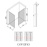 CERANO - Sprchová zástena Walk-in Crystal TL/P - 10 mm - bezvzperový systém - chróm, transparentné sklo- 130x130x200 CER-8050BD80504