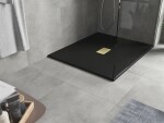 MEXEN/S - Hugo sprchová vanička SMC 120x100, čierna, krytka zlatá 42701012-G