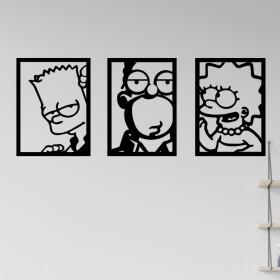 Veselá Stena Samolepka Bart Homer Lisa Simpsonovci Farba: čierna, Veľkosť: 60 x 24 cm