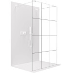 CERANO - Sprchová zástena Walk-in Onyx Duo Ľ/P - 8 mm - hranatá vzpera - biela matná, industriálne sklo - 110x200 CER-8050BD1832