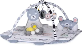 CHIPOLINO Hracia deka s balónikmi 2v1 Fun Zone sivá / od narodenia / 114 x 103 cm (PGR02603GR)