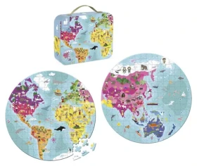JANOD Okrúhle puzzle v kufríku Zemegule