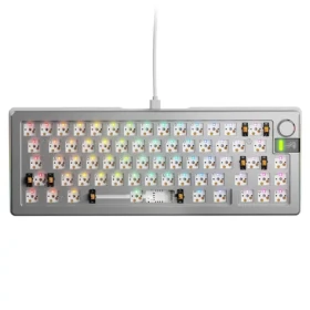 Glorious GMMK 3 Pre 65% barebone ANSI strieborná / herná 65% TKL / USB-C / bez spínačov / ANSI layout / RGB / 1.4m (GLO-KB-GMMK3-PRO-65-BB-W-SIL-US)