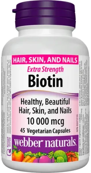Webber naturals Biotín 10 000 mcg 45 cps (12007)