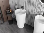 MEXEN - Onyx-02 Voľne stojace umývadlo z liateho mramoru 45 x 45, biela mat 26544500