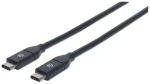 Manhattan USB-C čierna / Kábel / 1 m / USB 3.2 Gen 2 (10 Gbit/s) / 3 A (353526)