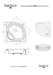 BESCO - Štvrťkruhová sprchová vanička DIPER I - Nožičky k vani - Bez nožičiek, Rozmer A - 90, Rozmer B - 90 VANKDIPERI90