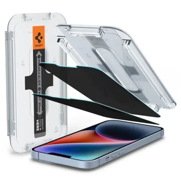 Spigen Glass tR EZ Fit Privacy ochranné sklo pre Apple iPhone 16e/14/13/13 Pre číra 2ks (AGL03388)
