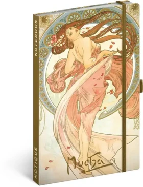 NOTIQUE Notes Alfons Mucha - Tanec, linajkový, 13 x 21 cm (A-34386)
