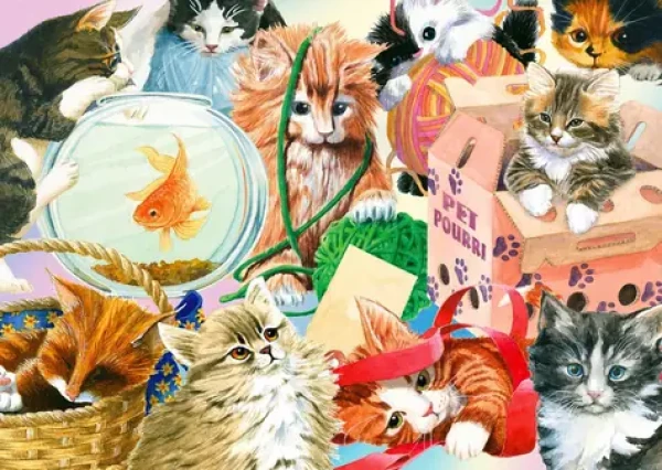 ENJOY Puzzle Zvedavé mačky