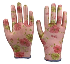 Garvia NITRILE Flowers ružová / Záhradné rukavice / Veľkosť 8
