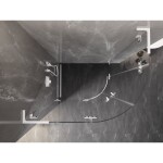 MEXEN/S - Lunar L sprchový kút štvrťkruh krídlový ľavá 100 x 90, transparent, biela 833L-100L-090P-20-00