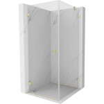 MEXEN/S - Lunar-B sprchovací kút dvere krídlové ľavá 80 x 80, transparent, zlato kartáčovaná 832-080-080-55-00-L