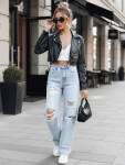 Dámské koženková bunda TY5370 černá - FashionStreet M