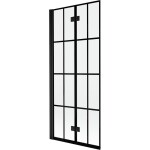 MEXEN - MIST vaňová zástena 80x150 cm 6mm 2-s, čierna, dekor, ľavá 8A9-080-002-70-77-L