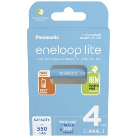 Eneloop eneloop lite HR03 mikrotužkový akumulátor typu AAA Ni-MH 550 mAh 1.2 V 4 ks; 52361199 - Panasonic Eneloop AAA Lite 4LCCE/4BE