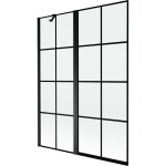 MEXEN - MIST vaňová zástena 130x150 cm 6mm f+s, čierna, dekor, ľavá 8A9-130-011-70-77-L