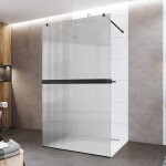 Mereo Polička k WALK IN do priestoru, 120 cm, čierny ALU CK10621PBD
