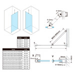 POLYSAN - ESCA GOLD MATT jednodielna sprchová zástena na inštaláciu k stene, číre sklo, 400 ES1040-04