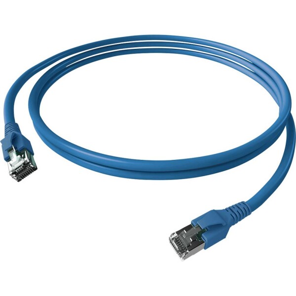 Easylan CP1KBBBBB0010 RJ45 sieťové káble, prepojovacie káble CAT 6A S/FTP 1.00 m modrá dvojžilový tienený, bez halogénov, samozhášavý 1 ks; CP1KBBBBB0010