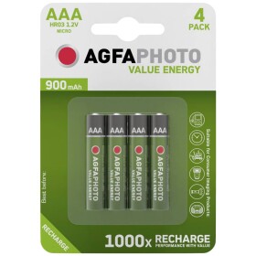 AgfaPhoto HR03 mikrotužkový akumulátor typu AAA Ni-MH 900 mAh 1.2 V 4 ks; 802756