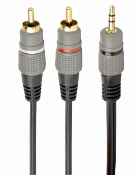 Gembird CCA-352-2.5M kábel 3.5mm jack (M) na 2x RCA (M) / 2.5m (CCA-352-2.5M)