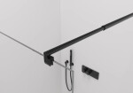 CERANO - Sprchová zástena Walk-in Onyx Round Ľ/P - 6 mm - čierna matná, transparentné sklo - 110x190 CER-670876