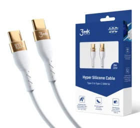 3mk dátový kábel Hyper Silicone 2m biela